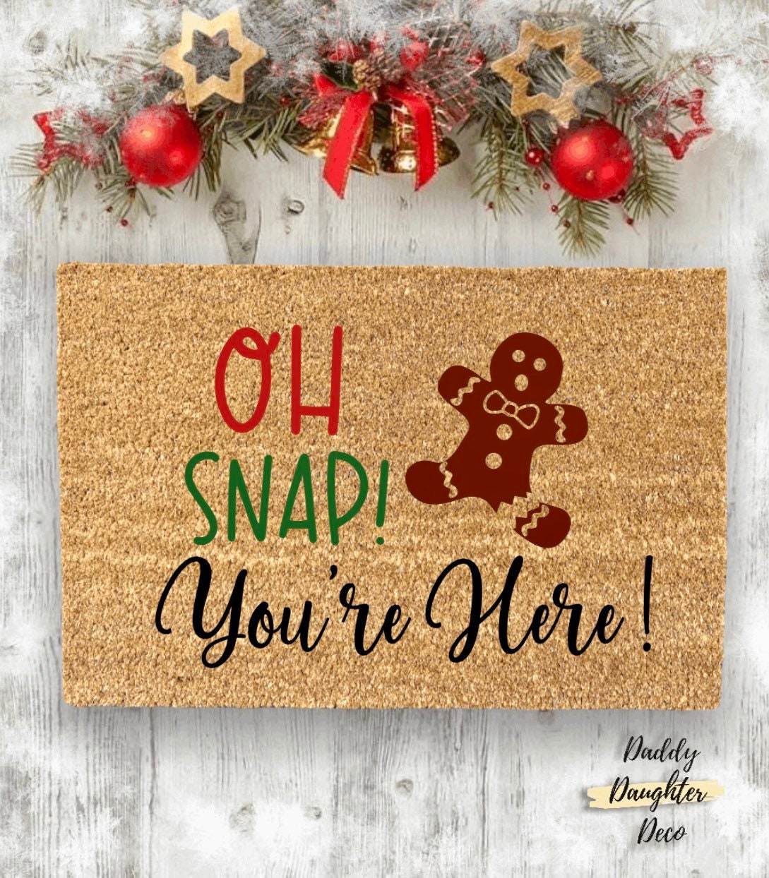 Gingerbread Funny Christmas Doormat |  Custom Welcome Mat | Outdoor Holiday Decor | Holiday Doormat