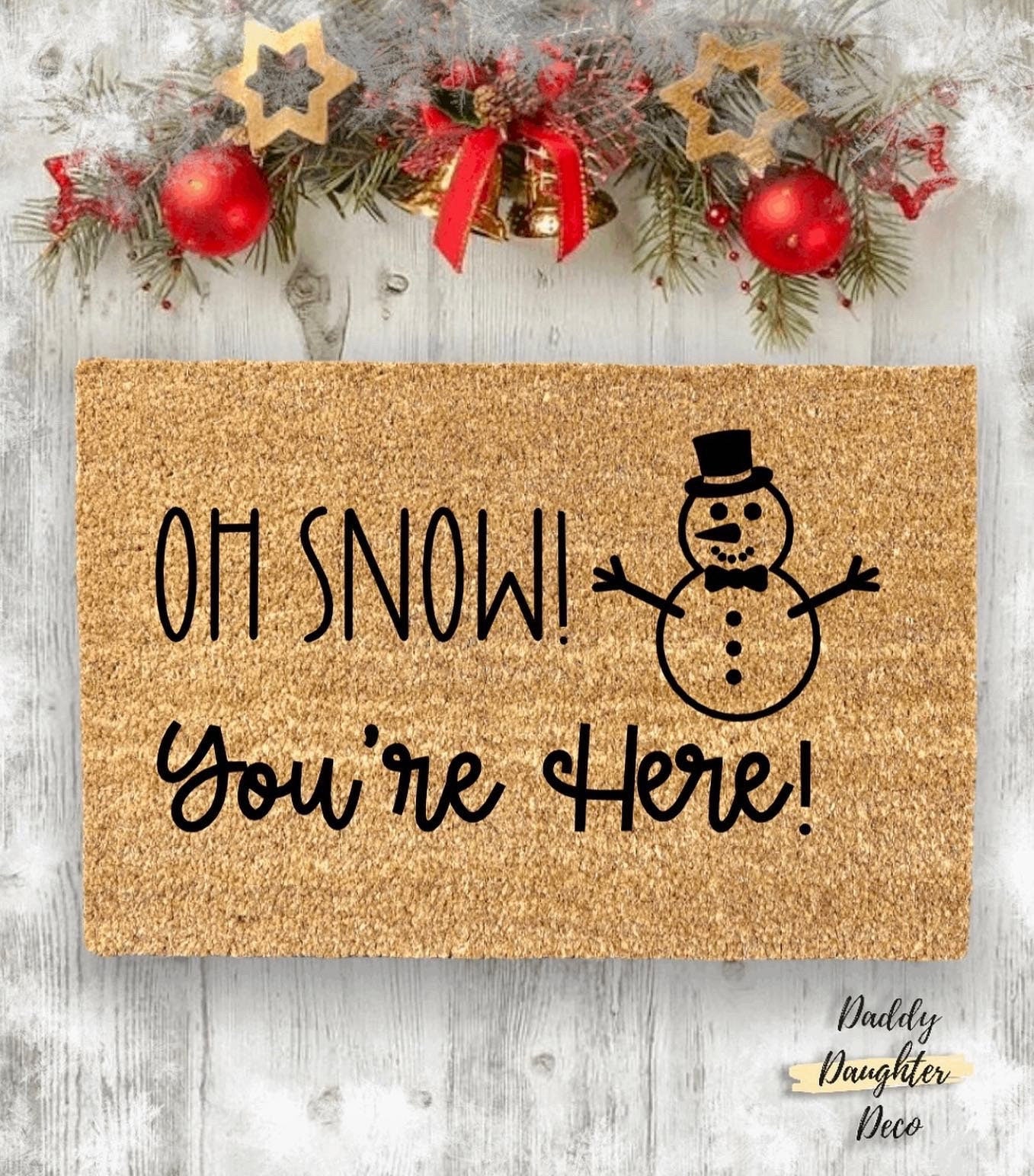 Winter Snowman Doormat | Funny Doormat | Outdoor Winter Decor | Front Door Mat | Custom Doormat