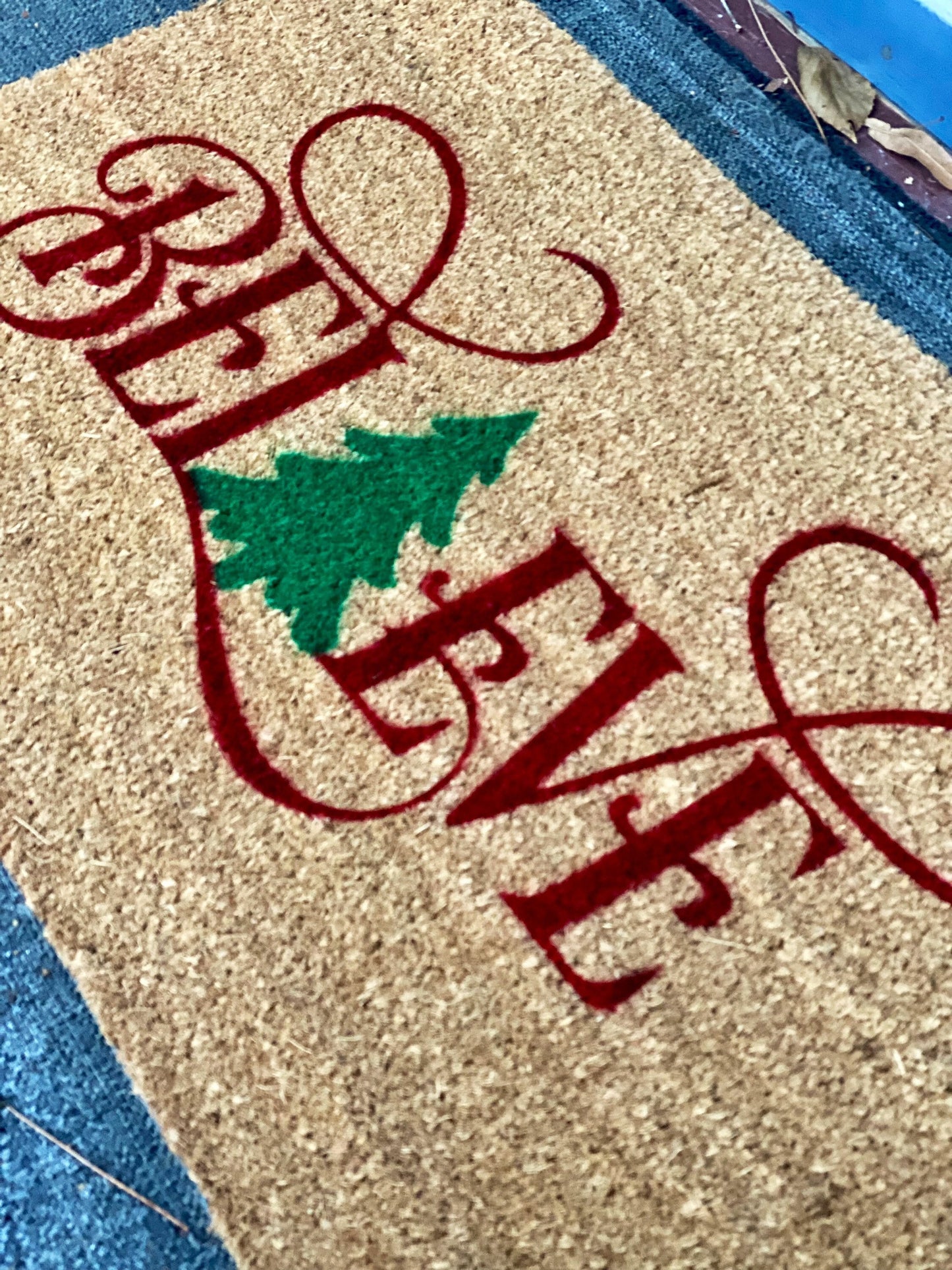 Believe Christmas Tree Doormat