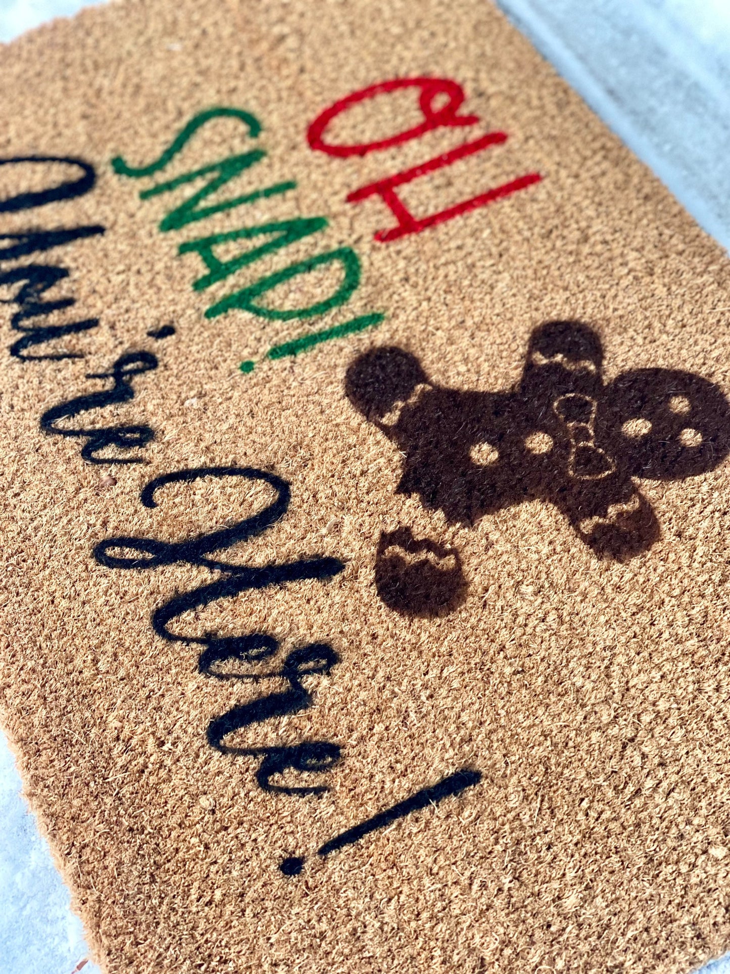 Gingerbread Funny Christmas Doormat |  Custom Welcome Mat | Outdoor Holiday Decor | Holiday Doormat