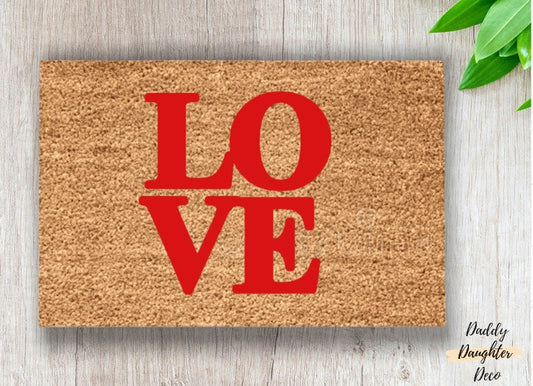 Love Valentine’s Day | Spring Doormat | Valentine’s Day Decor | Front Porch Decor | Cute Doormat | Valentine’s Day Gift | Welcome Mat