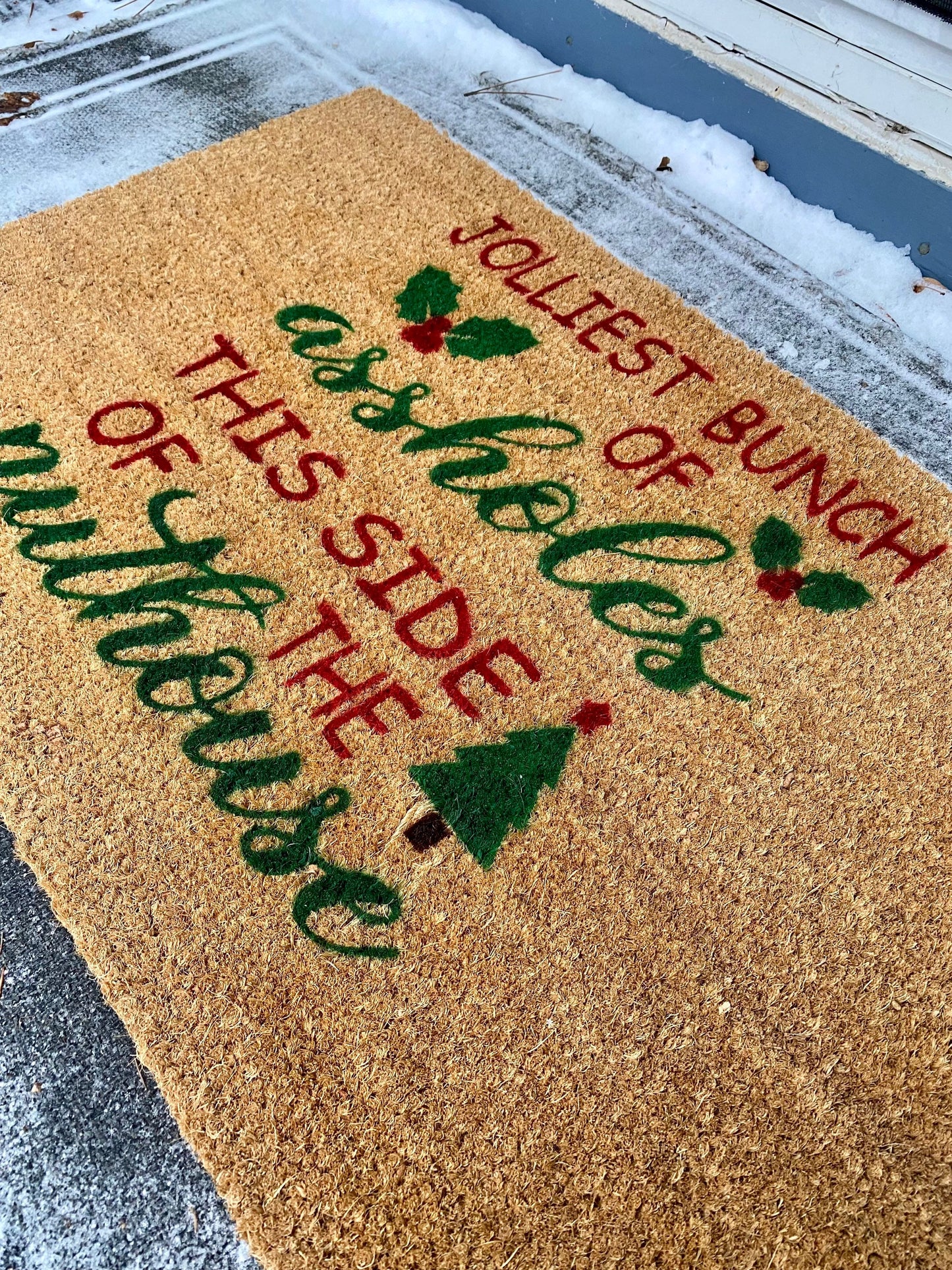 Jolliest Bunch of Assholes This Side of the Nuthouse Christmas Door Mat | Funny Welcome Mat | National Lampoon Holiday Mat