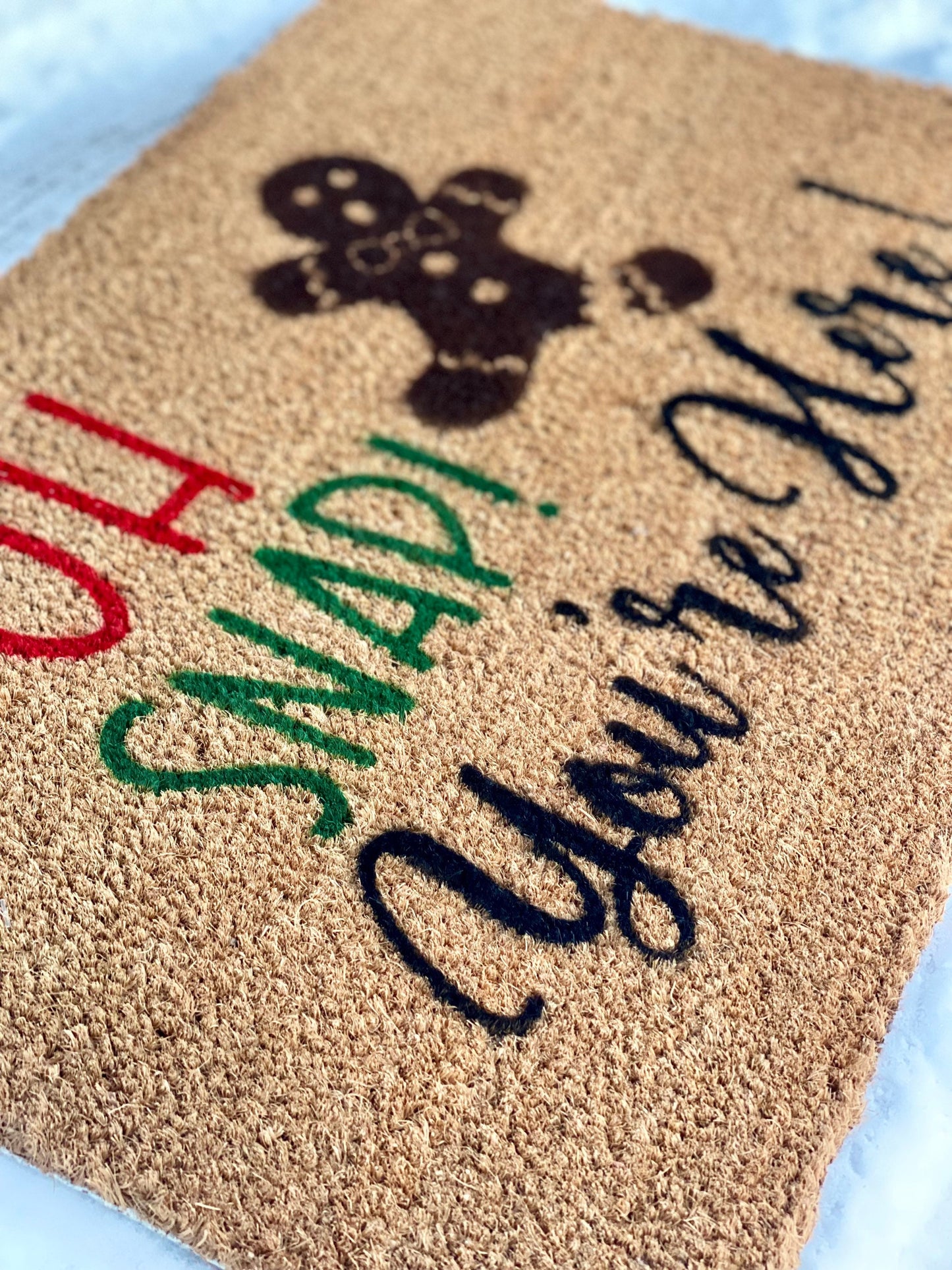 Gingerbread Funny Christmas Doormat |  Custom Welcome Mat | Outdoor Holiday Decor | Holiday Doormat