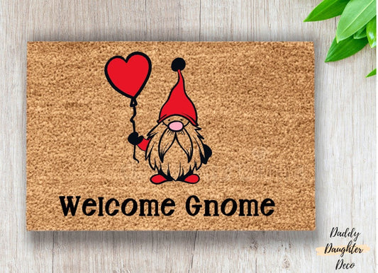 Valentine’s Day Gnome Doormat | Valentines Day Decor | Front Porch Door Mat | Cute Doormat | Spring Doormat | Gnome Decor | Outdoor Rug