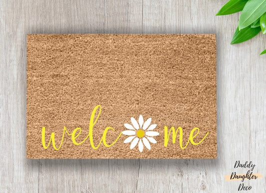 Spring Welcome Mat | Daisy Doormat | Spring Flowers Doormat | Summer Doormat | Front Door Decor | Outdoor Spring Decor | Flower Porch Rug