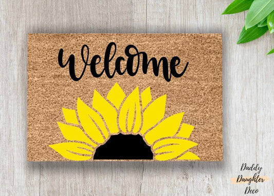 Flower Welcome Mat | Sunflower Doormat | Summer Doormat | Spring Porch Decor | Floral Doormat | Spring Door Decor | Outdoor Spring Decor