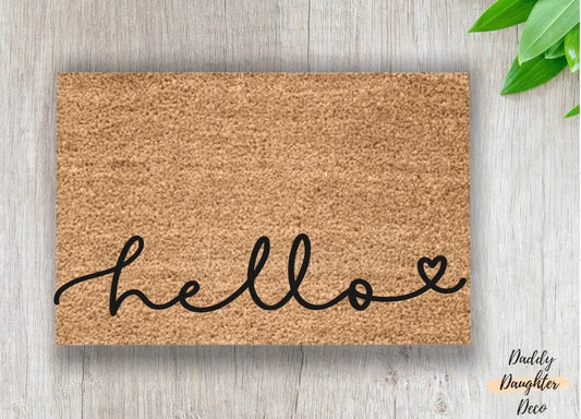 Hello Welcome Doormat | Custom Doormat | Housewarming Gift | Front Door Mat | Cute Welcome Mat | Closing Gift | Realtor Gift | Porch Decor