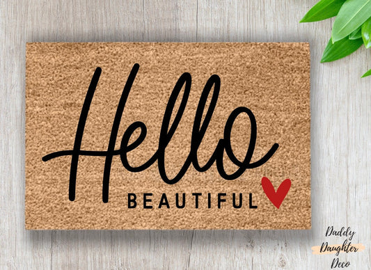 Hello Beautiful Heart Doormat