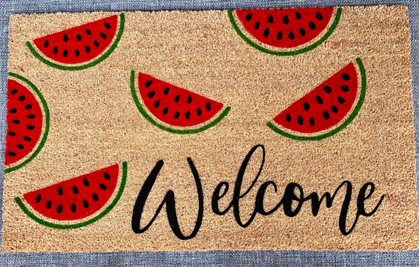 Watermelon Welcome Summer Doormat | Summer Porch Decor | Cute Doormat | Welcome Mat | Outdoor Rug | Summer Decor | Cute Porch Decor