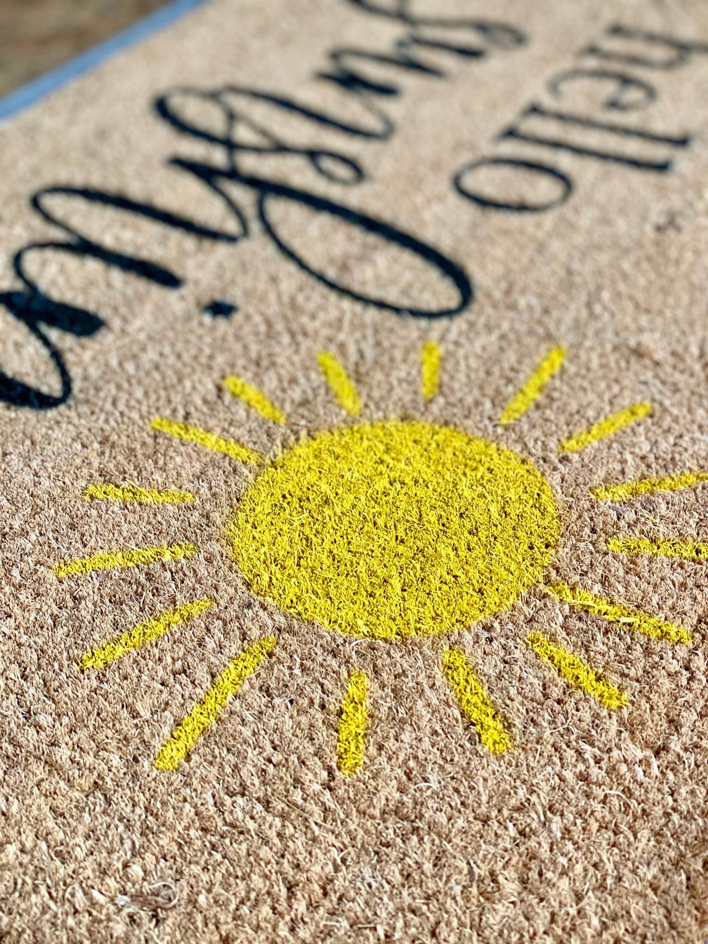 Hello Sunshine Doormat  | Sunshine Doormat | Springtime Decor | Summer Doormat | Entryway Rug | Front Porch Decor | Sun Welcome Mat