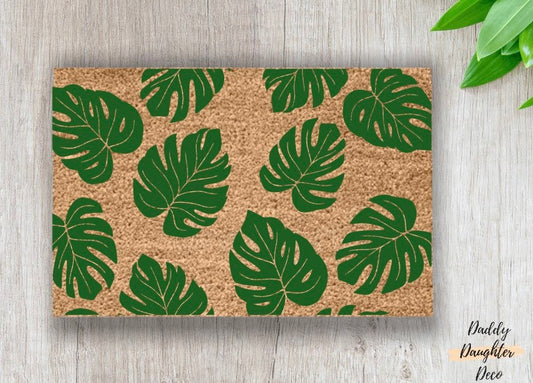 Monstera Leaf Doormat | Plant Doormat| Plant Lady Doormat | Tropical Leaf Doormat |  Front Porch Decor | New Home Gift