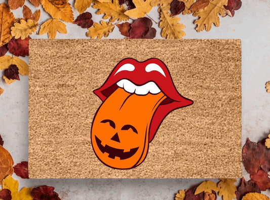 Rolling Stones Pumpkin Doormat