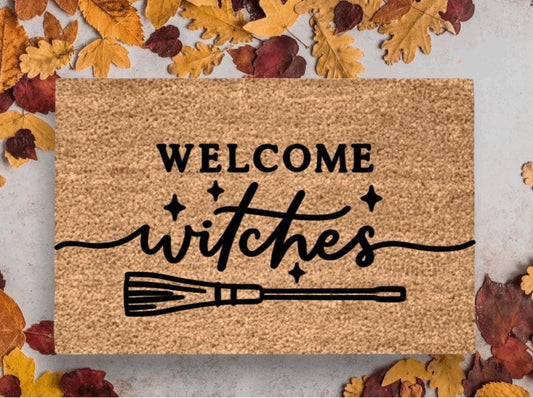 Welcome Witches Doormat | Halloween Porch Decor | Halloween Outdoor Decor