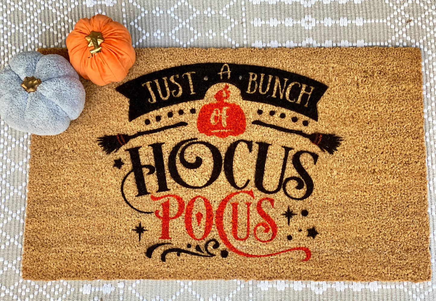 It’s Just A Bunch of Hocus Pocus Doormat | Halloween Doormat | Hocus Pocus Decor | Fall Doormat | Outdoor Fall Decor | Cute Doormat