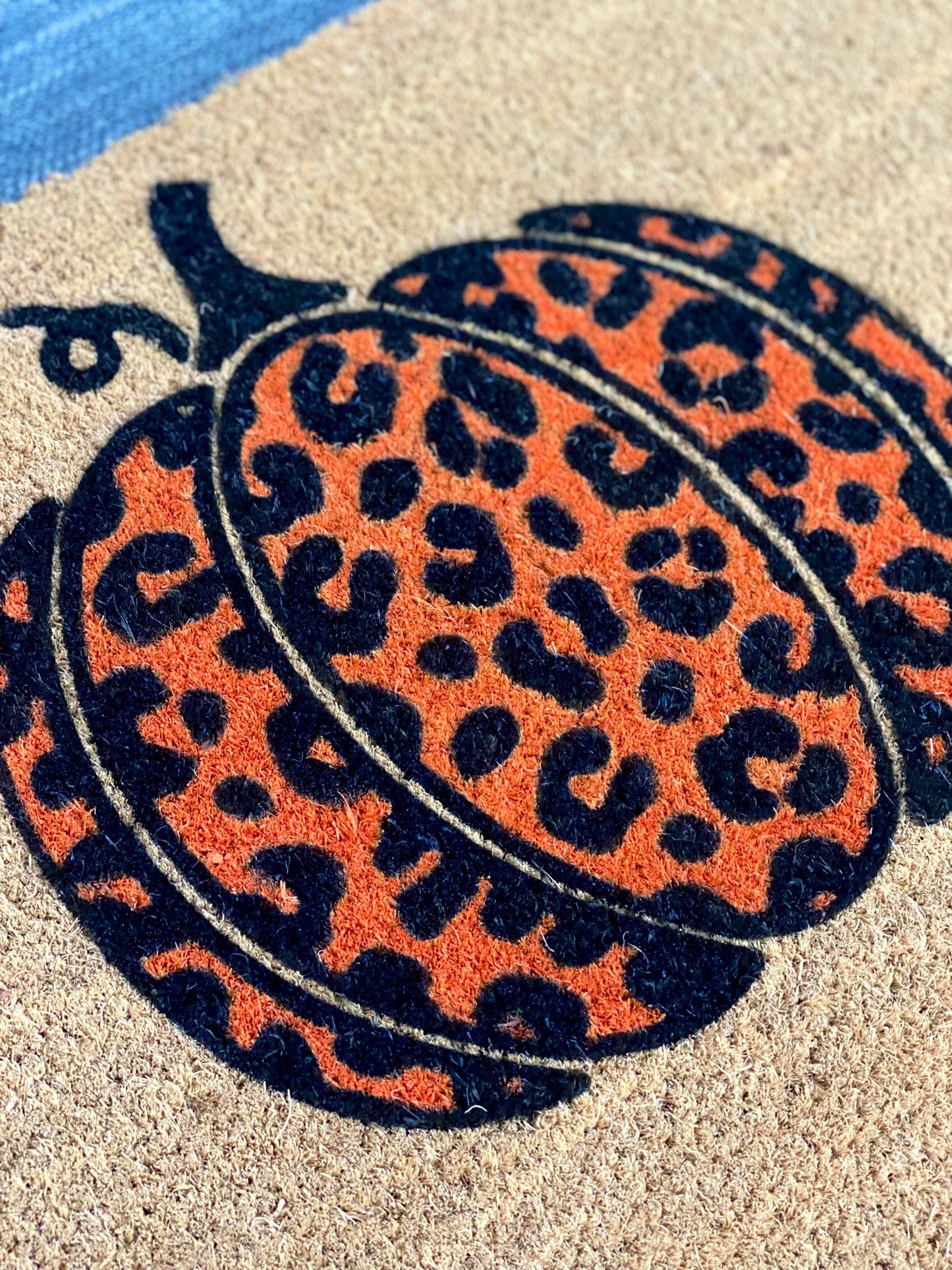 Leopard Print Pumpkin Doormat