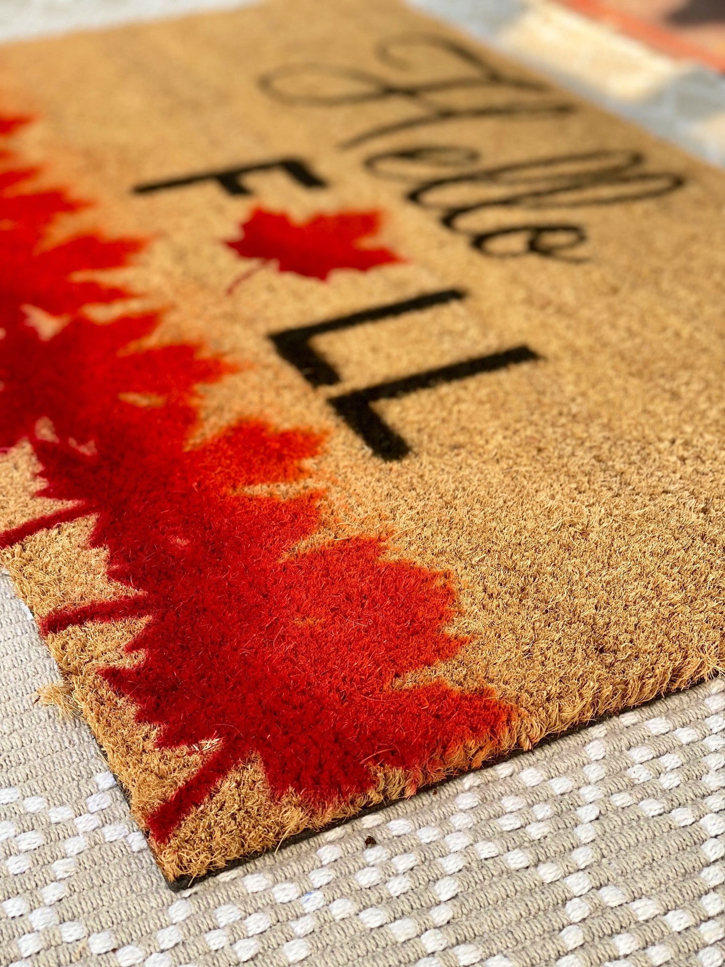 Hello Fall Leaves Doormat