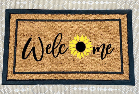 Welcome Sunflower Woven Doormat