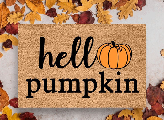 Hello Pumpkin Door Mat