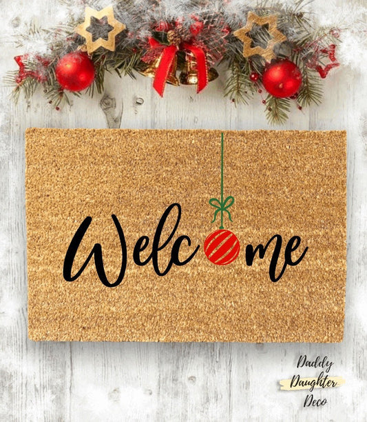 Welcome Christmas Ornament Doormat