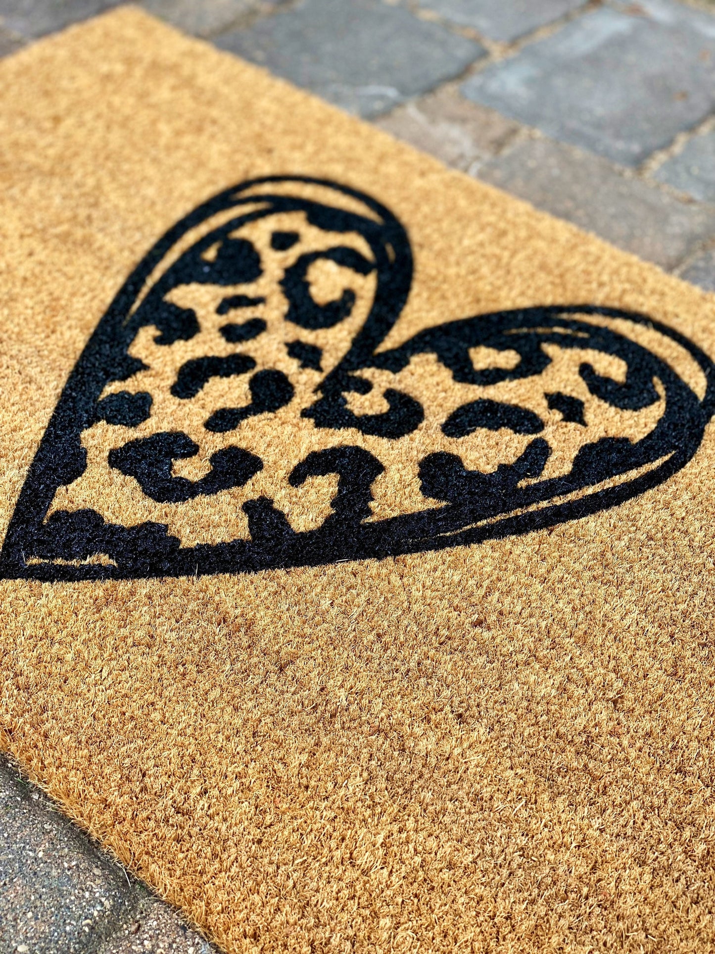 Leopard Print Heart Doormat