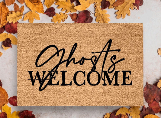 Ghosts Welcome Doormat | Halloween Porch Decor | Halloween Outdoor Decor