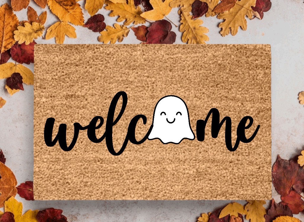 Ghost Welcome Halloween Doormat