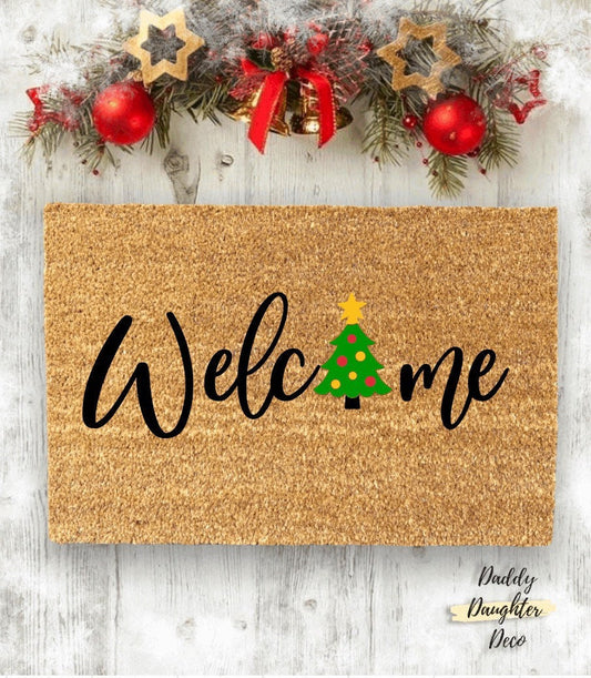 Welcome Christmas Tree Doormat