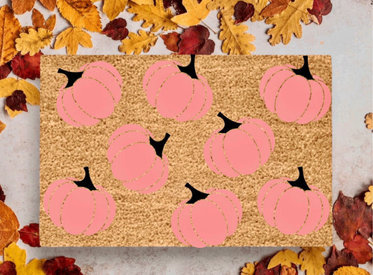 Pink Pumpkin Doormat