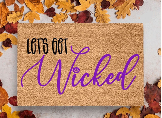 Let’s Get Wicked | Halloween Doormat | Halloween Porch Decor | Outdoor Fall Decor | Autumn Doormat | Halloween Welcome Mat |