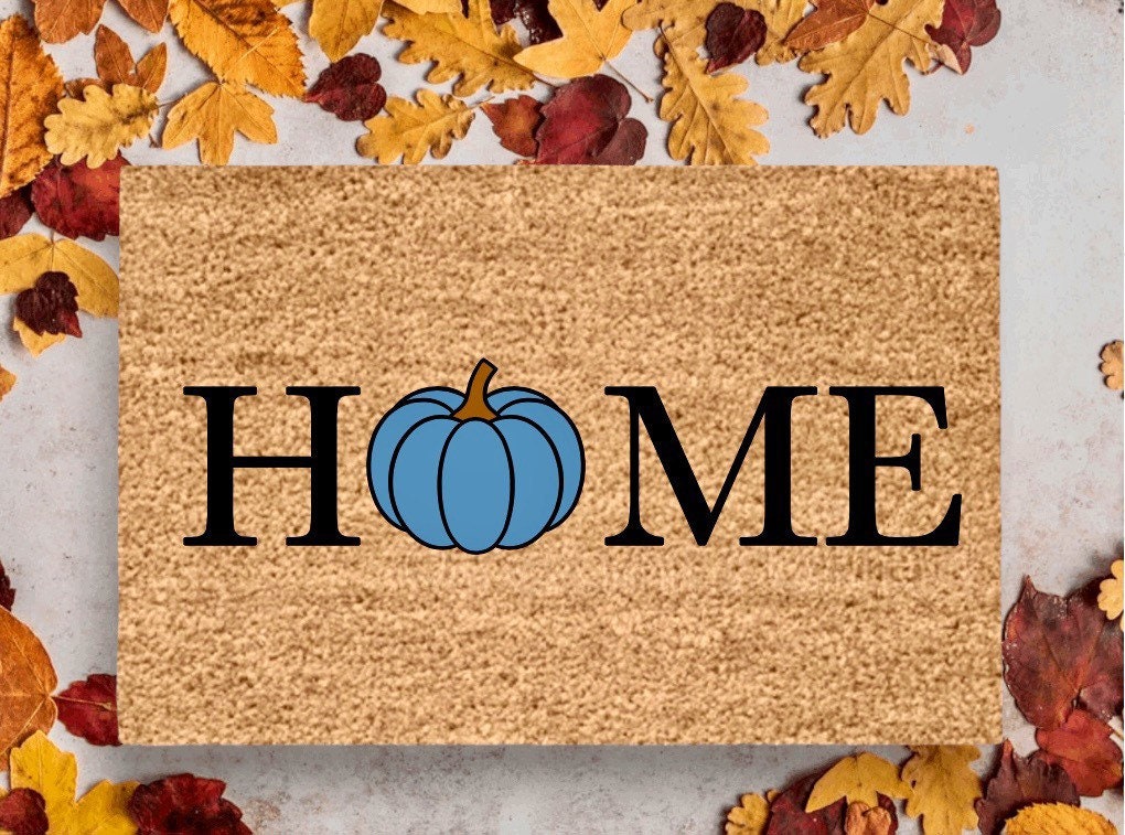Home Pumpkin Doormat | Fall Doormat | Fall Porch Decor | Autumn Doormat | Fall Rug