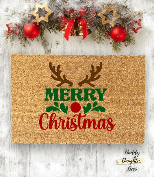 Merry Christmas Reindeer Doormat