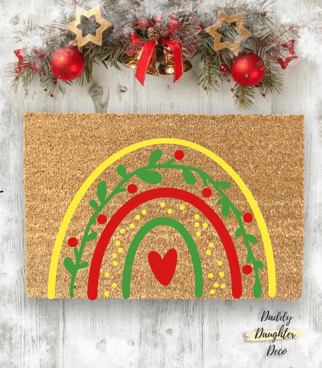 Christmas Rainbow Doormat