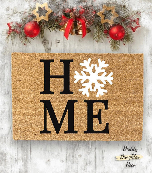 Home Snowflake Doormat | Winter Doormat | | Winter Decor | Christmas Doormat | Winter Welcome Mat | Christmas Decor