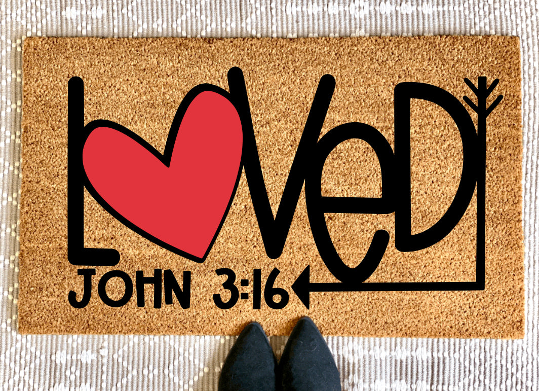 Loved John 3:16 Doormat