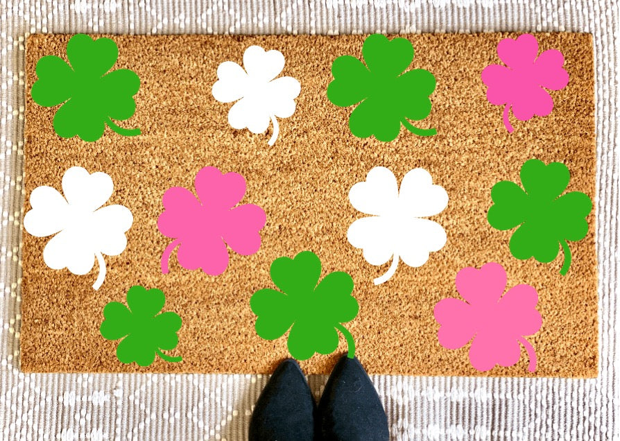 Colorful Shamrocks Doormat